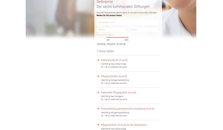 Stiftungsverwaltung Freiburg - TYPO3 Extension Entwicklung: Screenshot